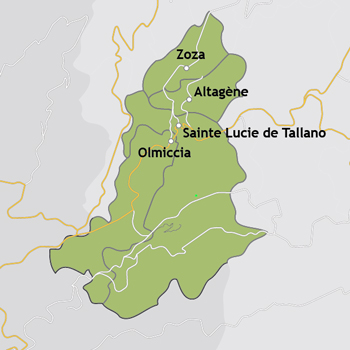 Carte du territoire de l’AFP de Tallano